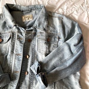 Distressed Denim Jacket 3X